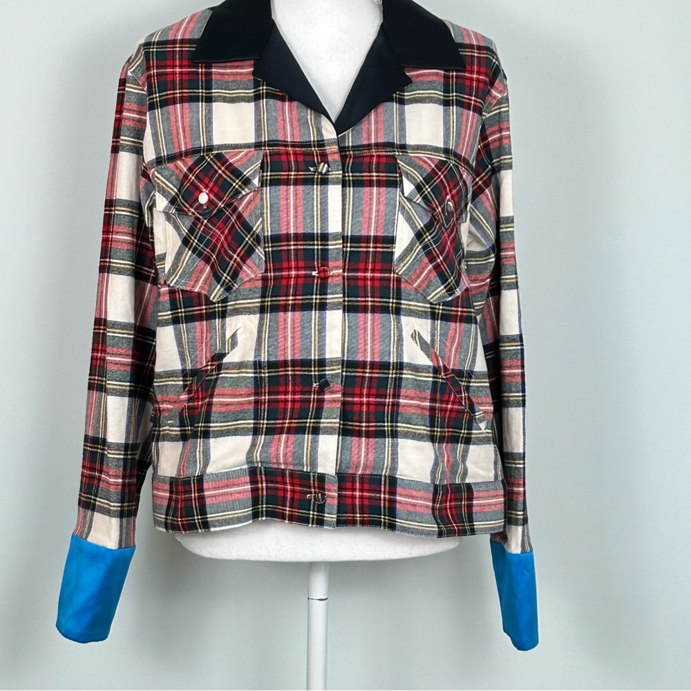 Harvey Faircloth Plaid Button-Front Jacket